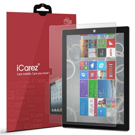 iCarez [Anti Glare] Matte Screen Protector for Microsoft Surface Pro 4 / Surface Pro 2017 12.3-Inch [ Unique Hinge Install Method With Kits] Easy Install with Lifetime Replacement Warranty