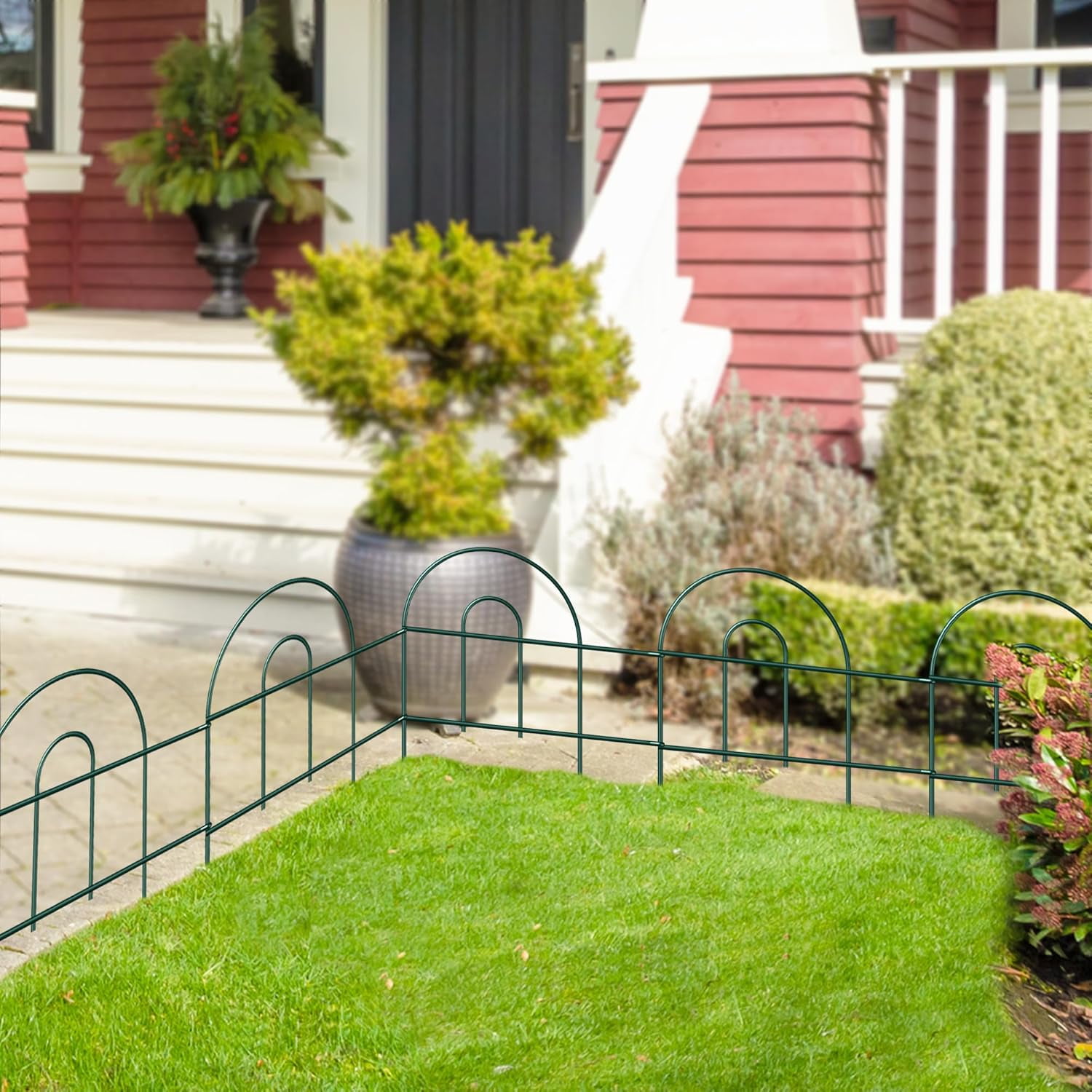 Decorative Black Garden Border Fence 18inX50ft Metal Wire Edging Flower Bed Folding Fences Panel Outdoor Garden Fencing Patio Edge Landscape for Yard