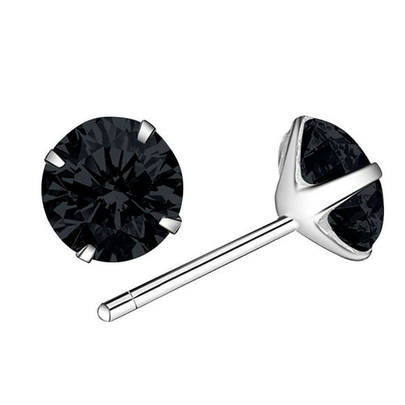 Riforla Classic Sterling Silver Stud Earrings, Hypoallergenic Earrings Womens Jewelry Black