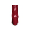 thumbnail image 2 of Unique Bargains Women's Pointed Toe Zip Chunky Heels Ankle Boots Red (Size 10), 2 of 6