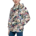 thumbnail image 2 of Fotbe Colorful Flowers Pattern Youth Pullover Hooded Sweatshirt, Boys Hoodie, Kangaroo Pocket Hoodie for Kids Girls -X-Large, 2 of 6