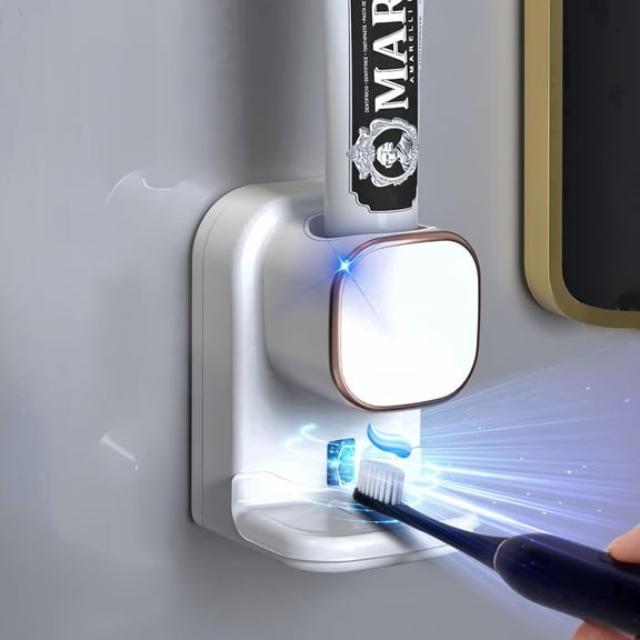 Automatic Toothpaste Dispenser Wall Mounted - Upgraded Toothpaste Squeezer for Kids & Adults, No-Drip Bathroom Accessories with Quantitative Pump, Space-Saving Holder for Tube Toothpaste