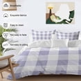 thumbnail image 4 of Purple Plaid Bedding 3 Piece Duvet Cover Set California King, Spring Summer Farmhouse Buffalo Checkered Soft Microfiber Comforter Cover with Zipper Closure & Pillowcases, FadeResistant Quilt Cover, 4 of 9