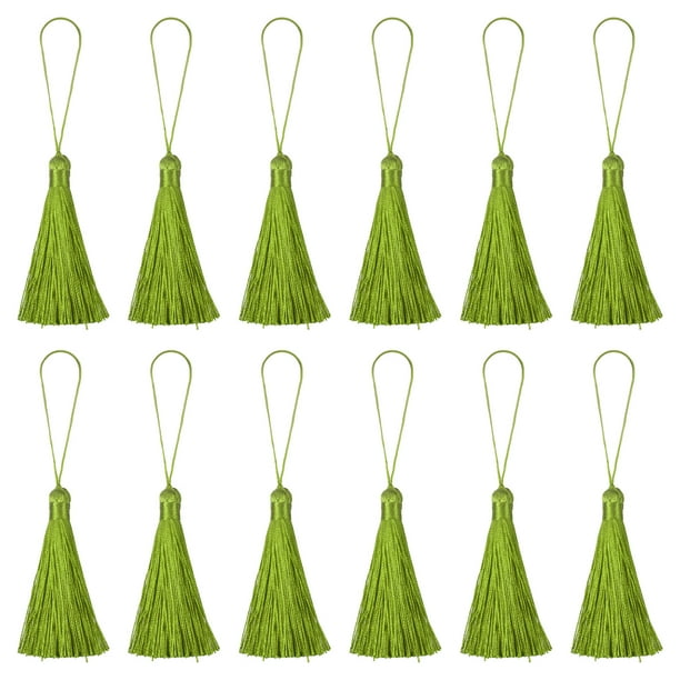 Marcapáginas Unique Bargains 12uds 6.5' Borlas Sedoso suave Claro Verde