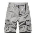 thumbnail image 2 of SOOMLON Men's Lightweight Cargo Short Pocket Casual Shorts Beach Work Trouser Cargo Shorts Gray XXL, 2 of 5