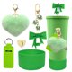 thumbnail image 2 of Colgante Bola De Pelo, Juego De Tazas De Silicona, Lazo, Pajita, Pareja De Peluches, Llavero Con Forma De Corazón., 2 of 4