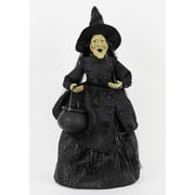 Witch with Cauldron Tabletop Decor, Black, 15", Halloween by Way To Celebrate