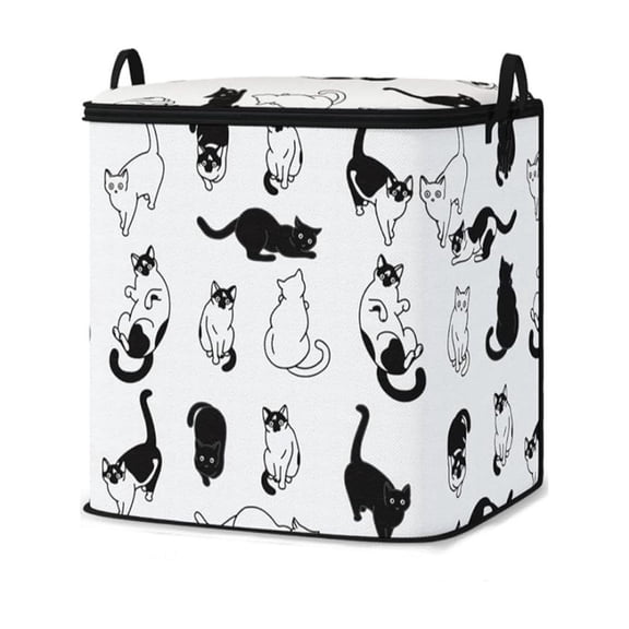 Star Pattern Storage Organizer Bag,Foldable Zipper Non-Woven Tote,Large Capacity Container for Bedroom Sundries