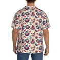 thumbnail image 3 of KLL Skull Guitar record lips Print Men's Shirt Short Sleeve Button Down Summer Cuba Beach Shirts- Small, 3 of 5
