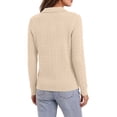 thumbnail image 4 of Sundazz Womens Cable Knit Sweaters Long Sleeve V Neck Pullover Fall Winter Sweater Tops Casual Polo Shirts, 4 of 9