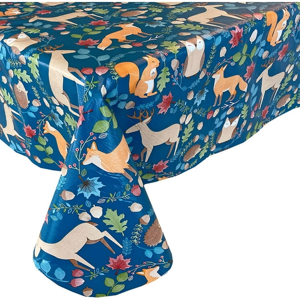 Woodland Critt Autumn and Fall Print Vinyl Flannel Backed
