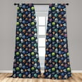 thumbnail image 5 of Ambesonne Space Curtains, Futuristic Science Ufo, Pair of 28"x84", Multicolor, 5 of 5
