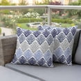 thumbnail image 3 of Outdoor Pillow Covers Pack of 2, Mid Century Flower Texture Waterproof Throw Pillowcase Cushion Cases, Retro Blue Gray Floral Art Decorative Pillow Cover for Couch Sofa Home Bed Patio, 3 of 9