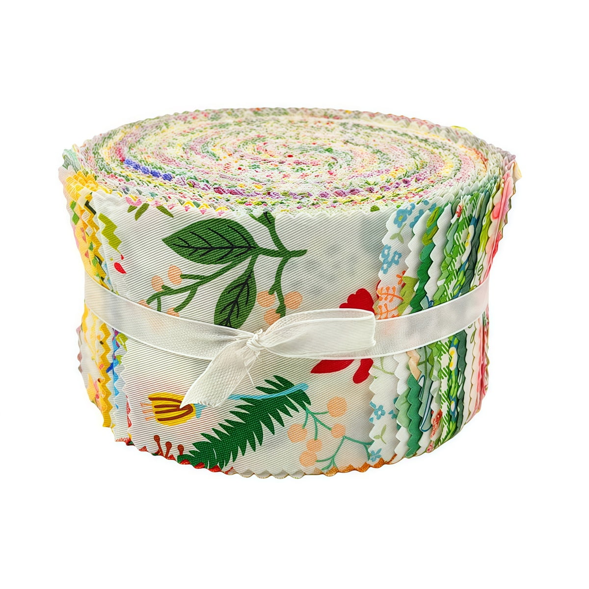 iMzoon 80 Pcs Jelly Roll Fabric Strips for Quilting Fabric, Sewing Supplies & DIY Crafts-2.6 Inch Precut Cotton Floral Fabric Strips Bundles with Wavy Edges, Perfect for Quilt Projects,Fruit