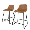 thumbnail image 5 of Better Homes & Gardens Farley Scoop Counter Height Stool, Camel Faux Leather, 5 of 21