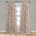 thumbnail image 5 of Ambesonne Cartoon Curtains, Poisonous Amanita Leaves, Pair of 28"x84", Pale Sage Green White, 5 of 5