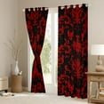thumbnail image 3 of Manfei Red Gothic Skull Blackout Curtains Set of 2 (52x84 Each) for Boys Girls,Bohemian Damask Window Curtains,Exotic Style Curtains and Drapes,Luxury Bedroom Decor, 3 of 6