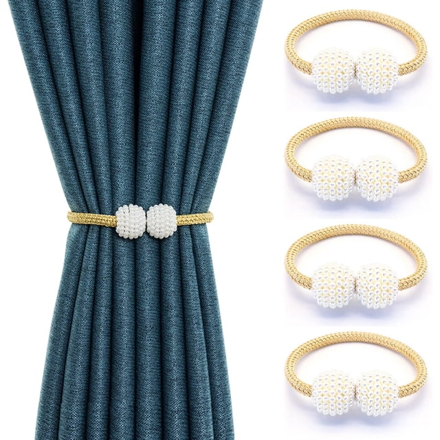 4 abrazaderas magnéticas para cortinas, abrazaderas magnéticas para cortinas de bolas, hebillas de cordón de clip para cortinas europeas para el hogar, la oficina, decoraciones de ventanas de hoteles