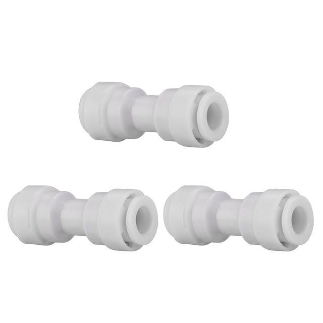 Filtro de tubo de agua de conexión rápida recto de 1/4 de pulgada Uxcell para ósmosis inversa POM gris 1 pieza