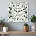thumbnail image 6 of Sage Green Flower Wooden Wall Clock Silent Non Ticking, Vintage Farmhouse Boho Leaf Spring Square Wall Clocks Battery Operated, Decor Clock for Home Office, Living Room, Kitchen, 12 Inch, 6 of 9