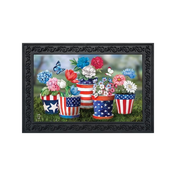 Briarwood Lane Doormat 30x18 Indoor Outdoor America in Bloom Summer For Summer Doormat