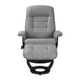 thumbnail image 3 of Pemberly Row Contemporary Gray Leather Swivel Recliner with Matching Ottoman, 3 of 5