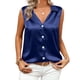 thumbnail image 1 of TaTaai Women's Sleeveless Satin Blouse Lapel Collar Business Casual Top Lightweight Sheen Fabric Office Formal Shirt Gift, 1 of 8