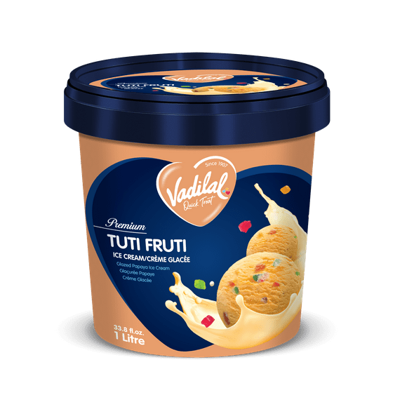 Vadilal Tuti Fruti Ice Cream 1 Ltr/33.8 fl.oz., Vadilal Tuti Fruti Ice Cream