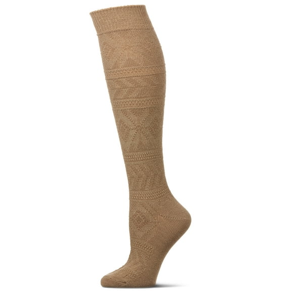 MeMoi Women's Cozy Textured "Winter Wonderland" Knee Sock - Womens - Female, One Size, Khaki