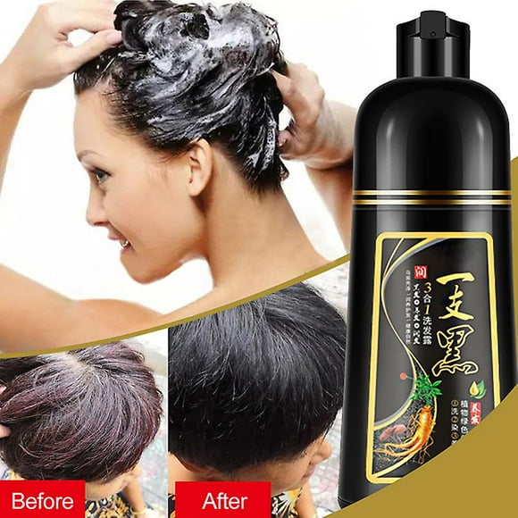 500ml Permanent Black Hair Shampoo Organic Natural Fast Hair Dy One Size