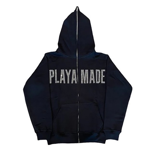 Sudadera con capucha de manga larga con estampado de diamantes de imitación para hombre y mujer, estilo hip hop, estilo Harajuku Y2k, informal, con cremallera, para invierno