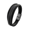 thumbnail image 5 of Mightlink Men Bracelet Vintage Magnetic Buckle Woven Handmade Geometric Decorative Gift Multilayer Wrap Faux Leather Male Bangle Jewelry for Daily Life, 5 of 7