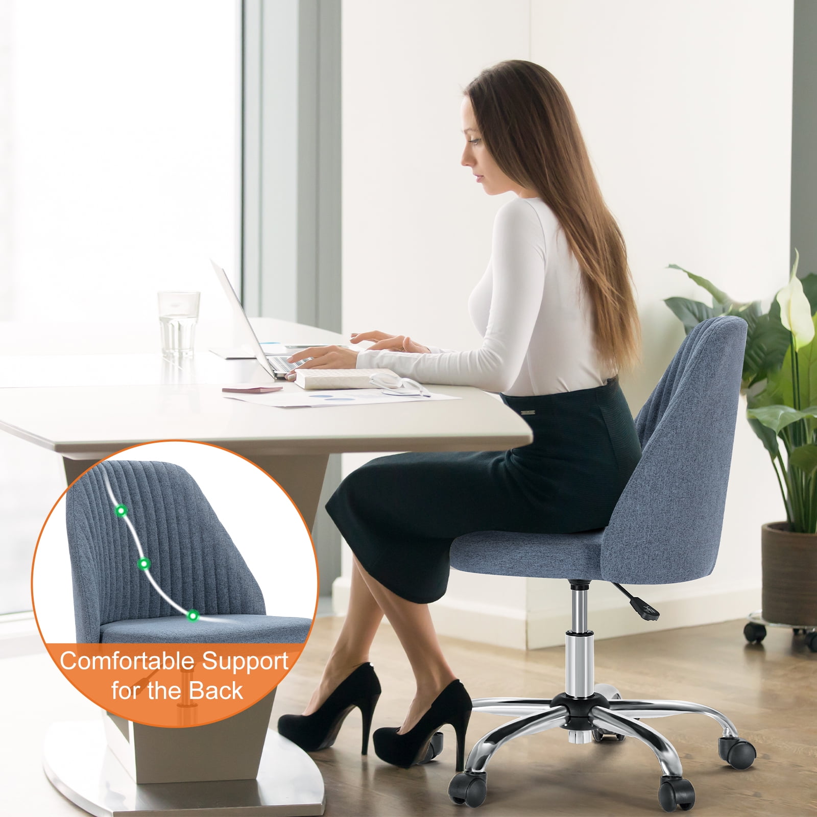 MAYEERTY Ergonomic Office Chair, High Back Adjustable Computer Desk Chair with Lumbar Support, 275lb, Black