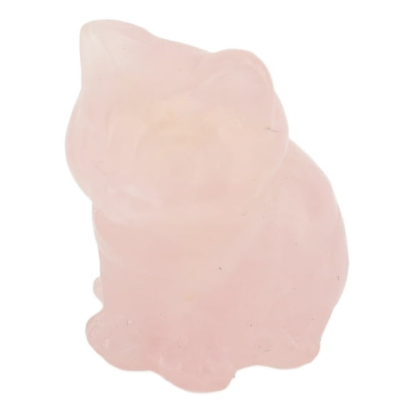 Lucky Cat Crystal Statue Hand Carved Gemstone Figurine for Home Office Attracting Luck Prosperity Wisdom Nature Beauty Small Size 1.2 X 0.8in with Crystal Sitting Cat Decor