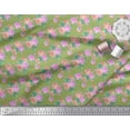 thumbnail image 3 of Soimoi Tissu en Coton Canard à Pois, Feuilles et Roses Imprimé Floral 1 Yard 42 Pouces de Large, 3 of 3