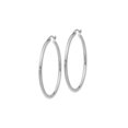 thumbnail image 3 of Primal Gold 14 Karat White Gold 2x40mm Tube Hoop Earrings, 3 of 5