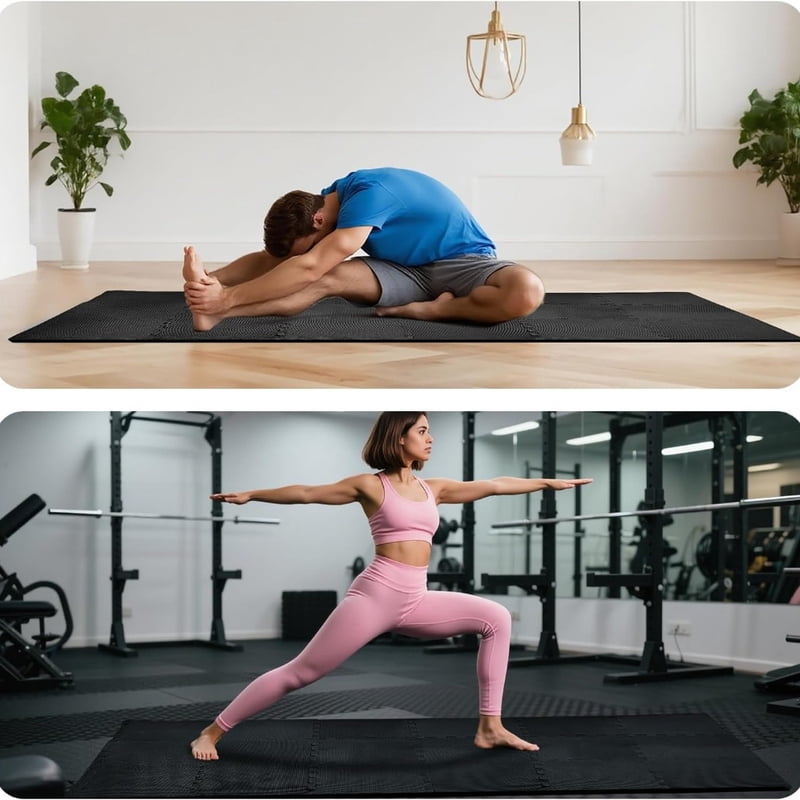 Fitness Interlocking Foam Mats (16-Pack) - Yoga Mats 30x30cm EVA Non-Slip Flooring Suitable for Home Gyms and Yoga Rooms