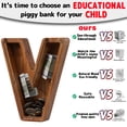 thumbnail image 3 of Piggy Bank ladenk, tamaño extra grande, madera, letra V, 30 cm, 3 of 7