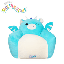 Squishmallows Official Tatiana Bean Bag Chair - 30 in Wide Kids Squishy Soft Chair, Blue
