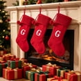 thumbnail image 6 of Christmas Stockings with Initials,16.5 Inches Large Knit Embroidered Letter Red White Christmas Stocking,Monogram Christmas Stocking for Famliy Holiday and Xmas Tree Fireplace (Letter G), 6 of 7