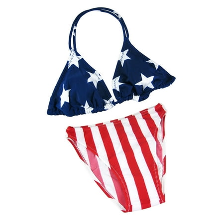 American Flag Triangle Top Bikini USA U.S. Stars Stripes