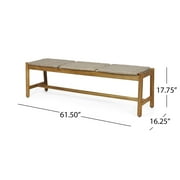 Christopher Knight Home Cambria Wicker Bench by Teak + Brown