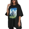 thumbnail image 4 of Plus Size Shirt for Women Black Tops for Women Short Sleeves Shirt for Women Castle (57） T Shirt Crewneck Shirt for Women XS, 4 of 5