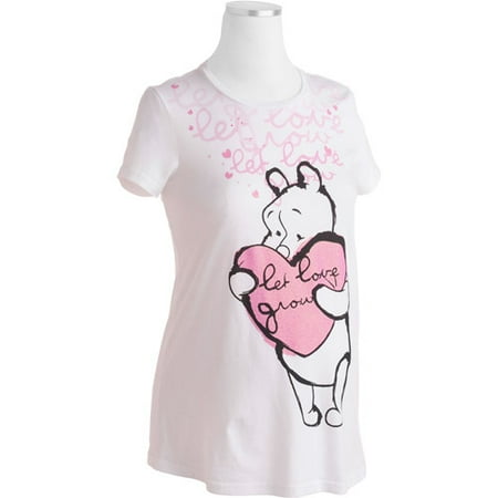 Maternity Winnie The Pooh Graphic Tee With Glitter
