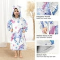 thumbnail image 4 of joogoo Wearable Blanket Hoodie for Kids Cute Unicorn and Stars Flannel Oversized Sweatshirt 3-14 Years M, 4 of 7