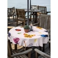 thumbnail image 2 of Outdoor Tablecloths with Umbrella Hole & Zipper, Cute Butterfly Dragonfly Round Tablecloths 60 Inch, Farmhouse Botanical Floral Pink Waterproof Table Cloth, Patio/Pool/Picnic Table Covers, 2 of 8