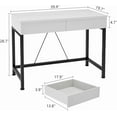 thumbnail image 2 of PetFurnishn Small Computer Desk with Drawers, 39.4 Inch Home Office Desks with Storage, Simple Modern Kids Desk, Vanity Desk for Bedroom, Work Study Writing Desk Table for Small Spaces-39 inch-White, 2 of 10