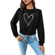 thumbnail image 1 of Gibobby Sudadera mujer Sudaderas Camisa de Cuello Redondo Sólido de Manga Larga para Mujer atlético(Negro,CH), 1 of 5