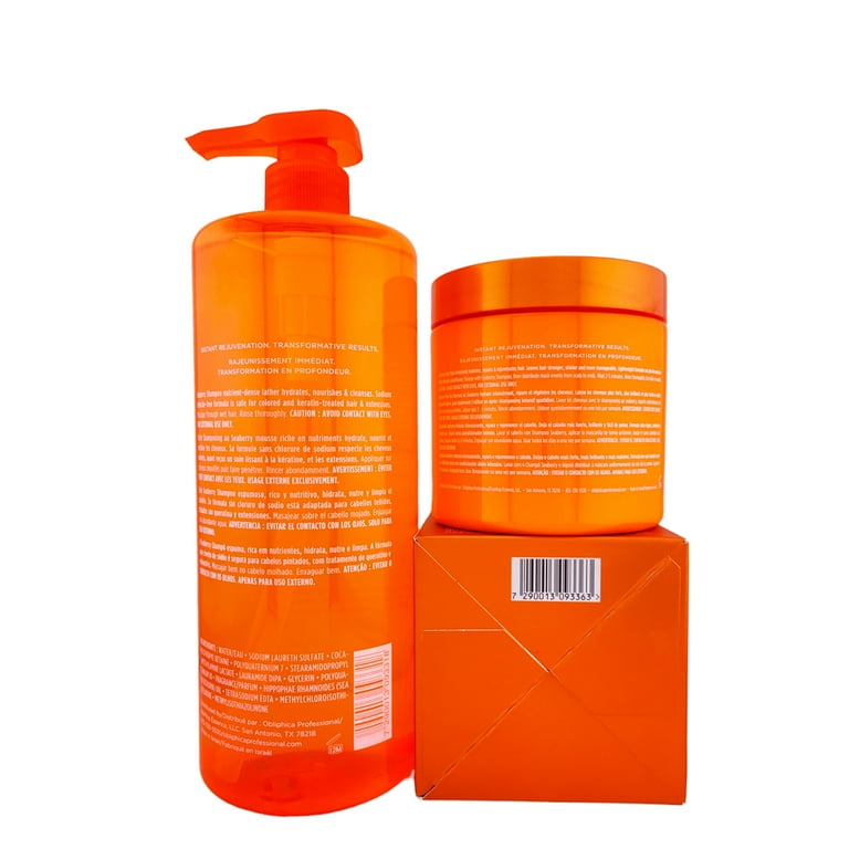 OBLIPHICA Seaberry Shampoo 33.8oz. & Hair Mask 16.9oz.Duo. Deep