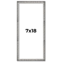 7x18 Frame Silver Grey Distressed Solid Wood Picture Frame | 0.75 Inch Moulding Width | Interior